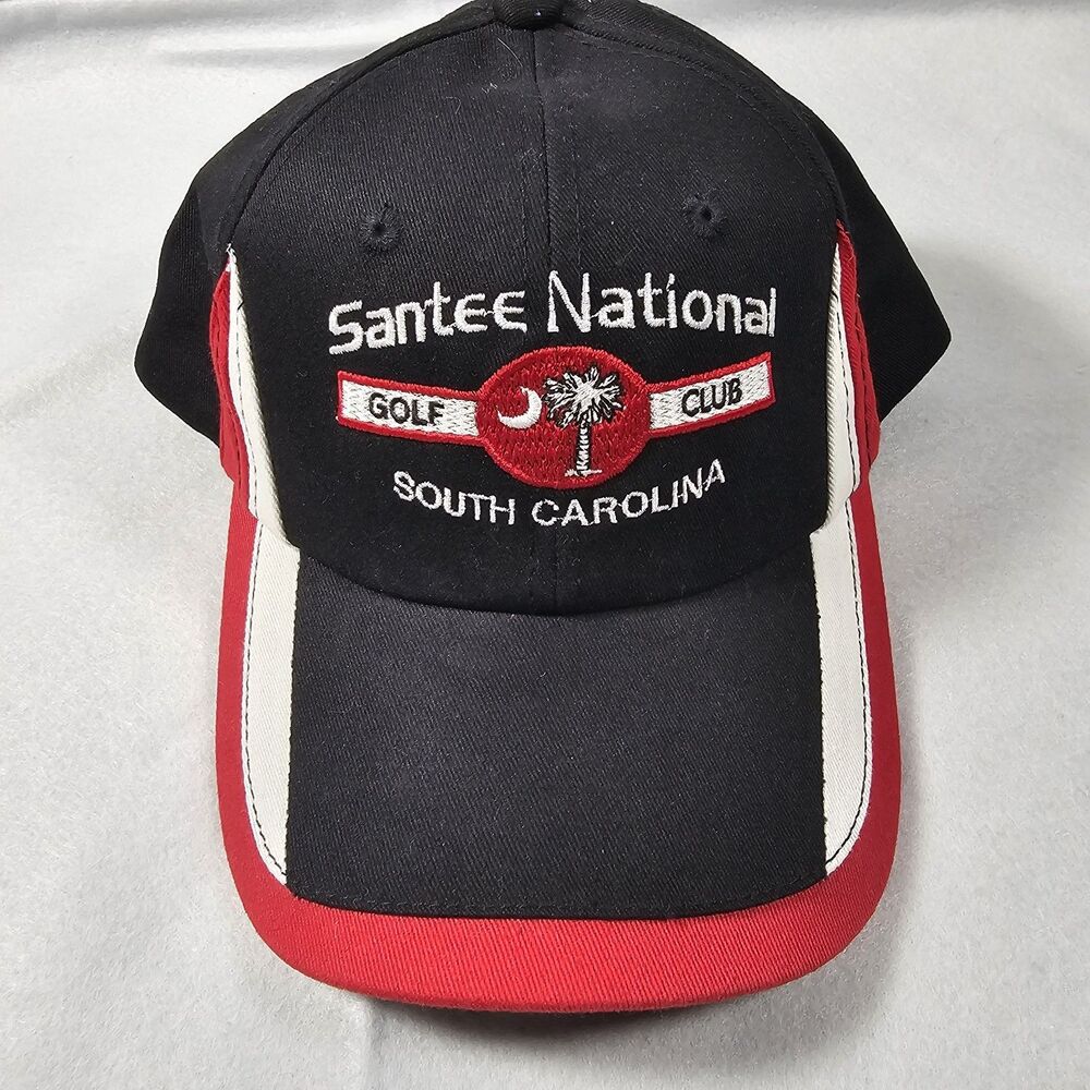 Santee National Golf Club Baseball Cap Men's Adjustable Black South Carolina